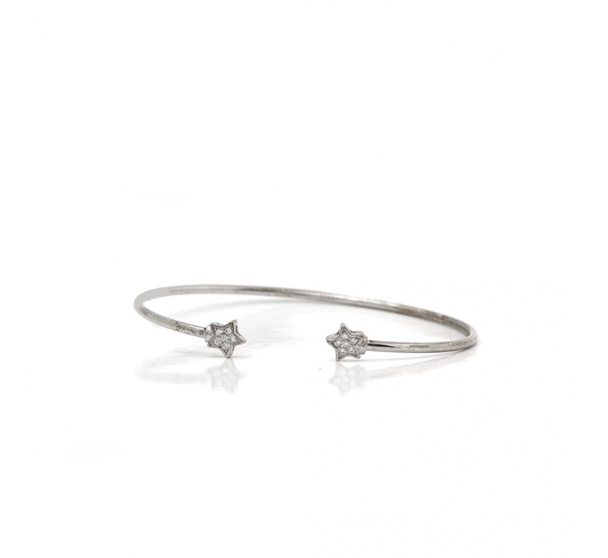 Silver Duo Star Flexible Bracelet