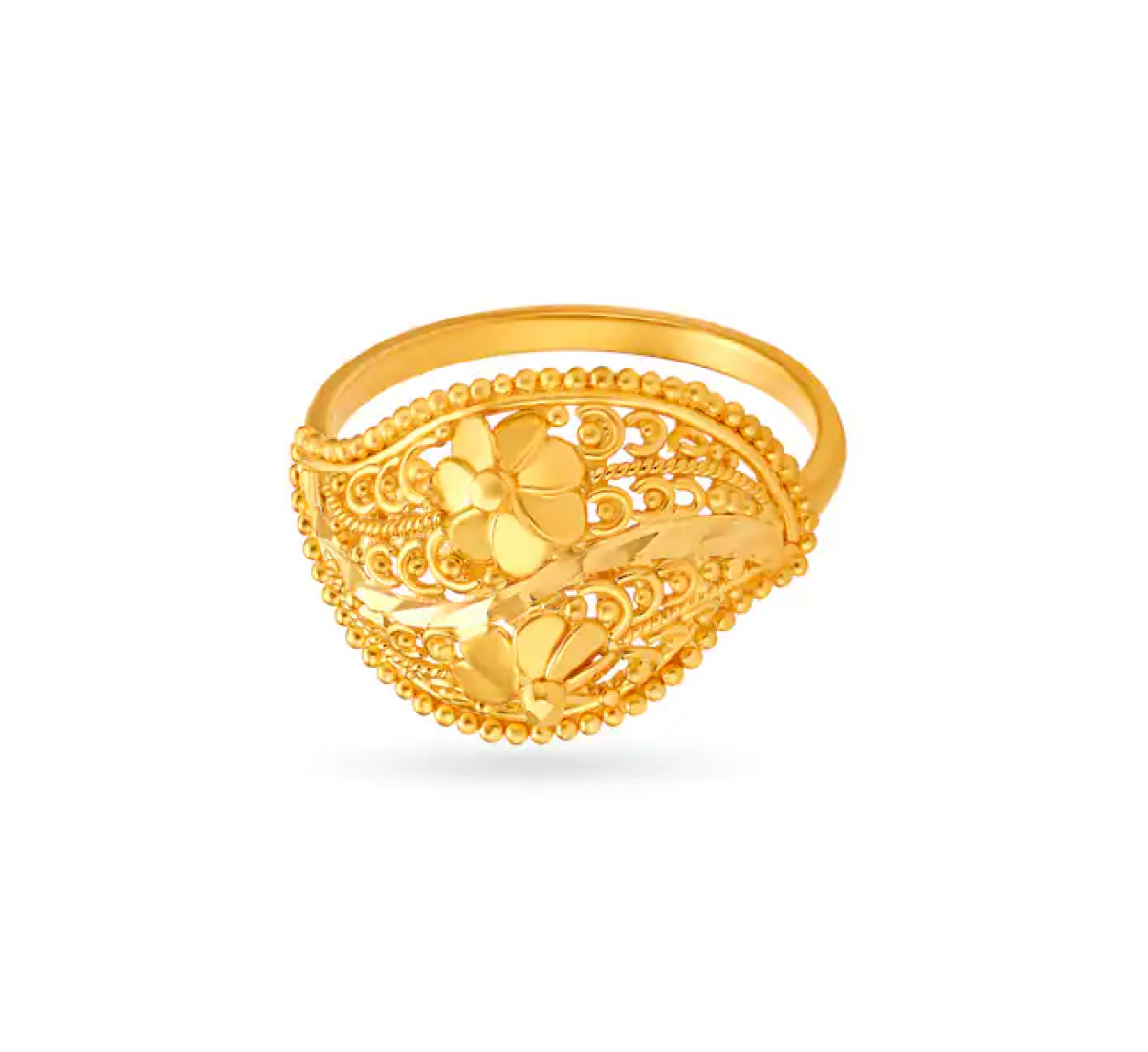 Modern Filigree Gold Ring