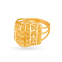 Broad Wave Pattern Gold Ring