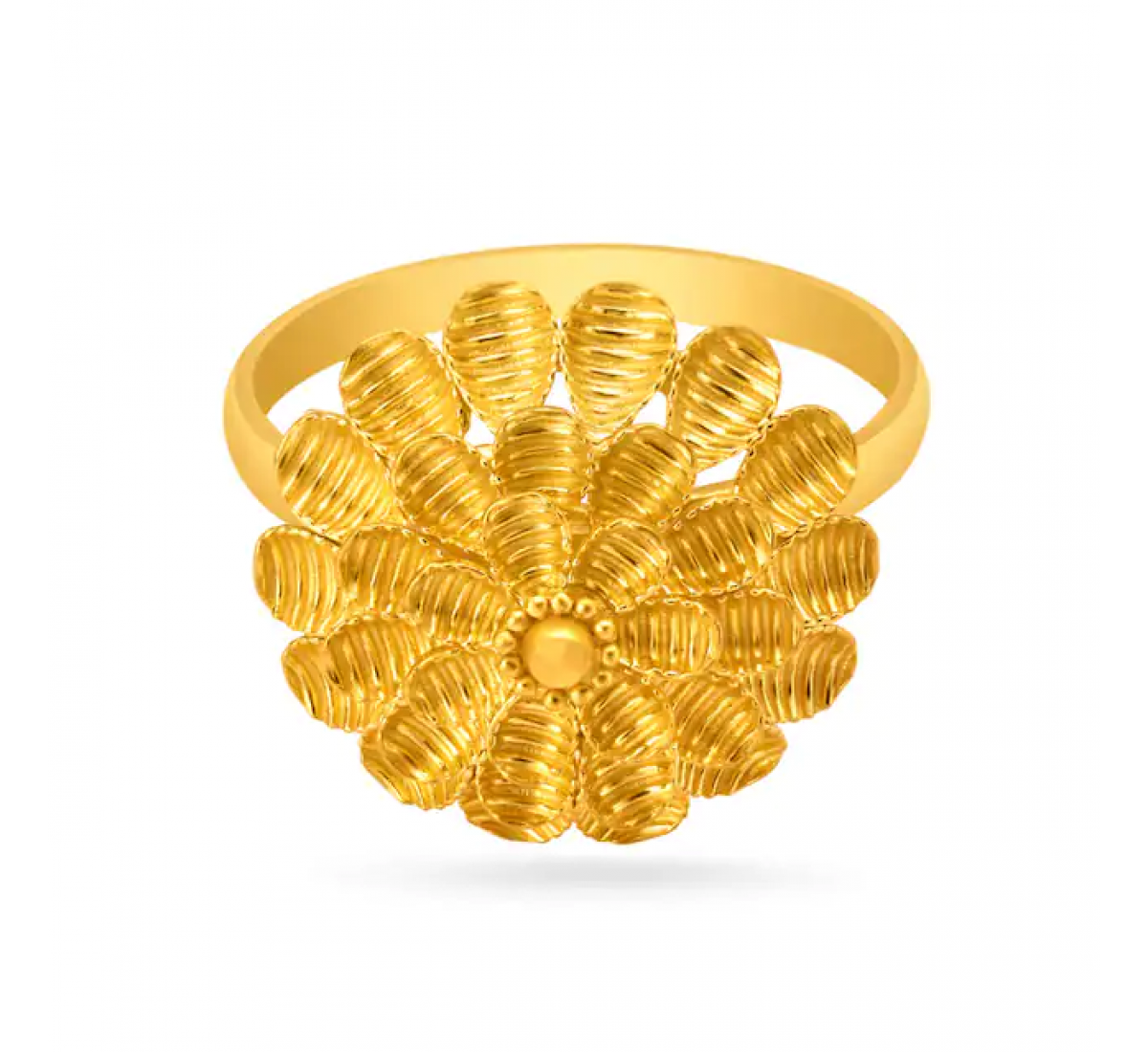 Buy quality Gold Flower Shape Single Stone Ring in Ahmedabad