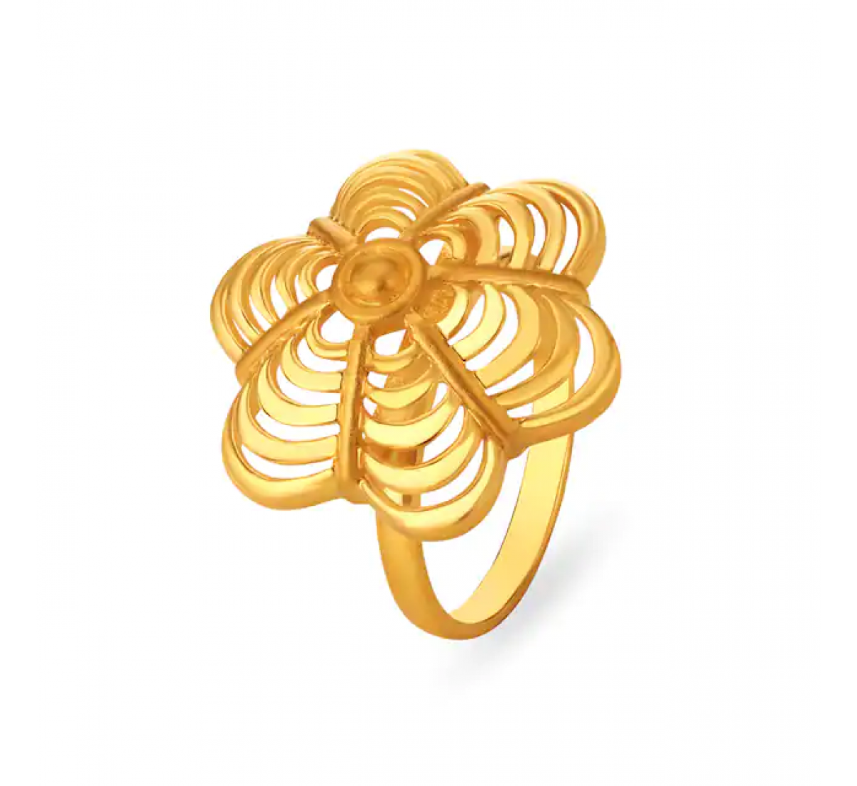 Lustrous Gold Flower Ring
