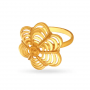 Lustrous Gold Flower Ring
