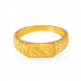 Edgy Gold Ridge Patterned Ring