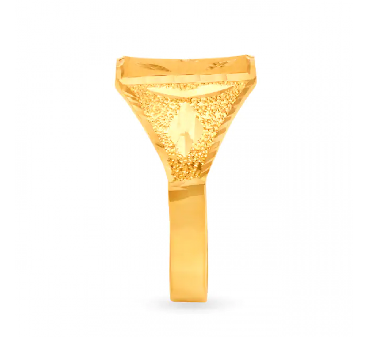 Engraved Geometric Gold Ring