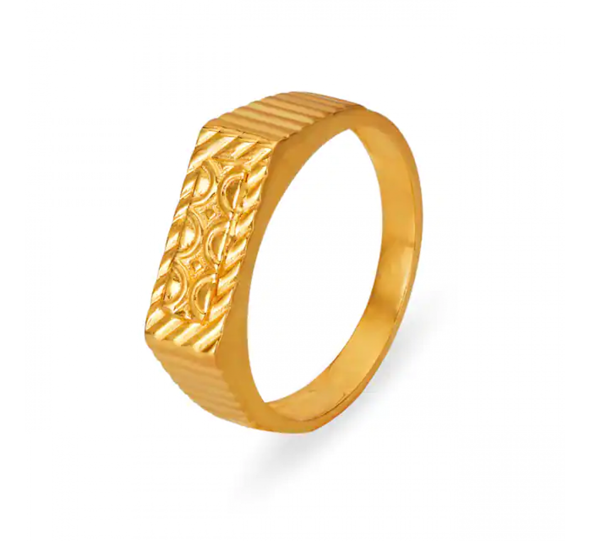 Rectangle Pattern Gold Ring