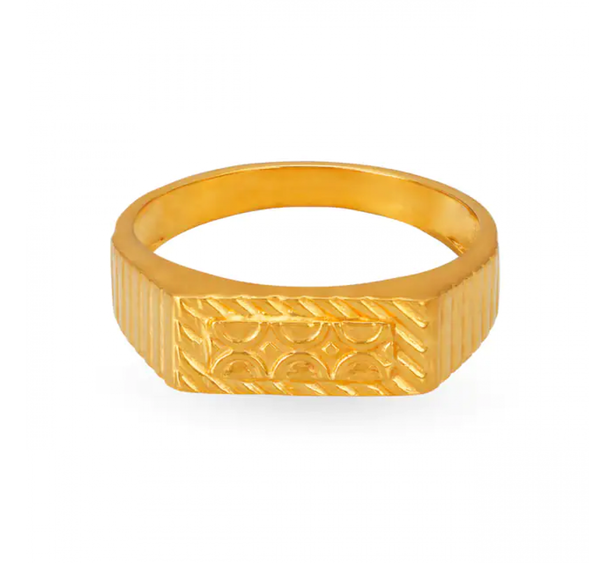 Self Textured Gold Ring For Men