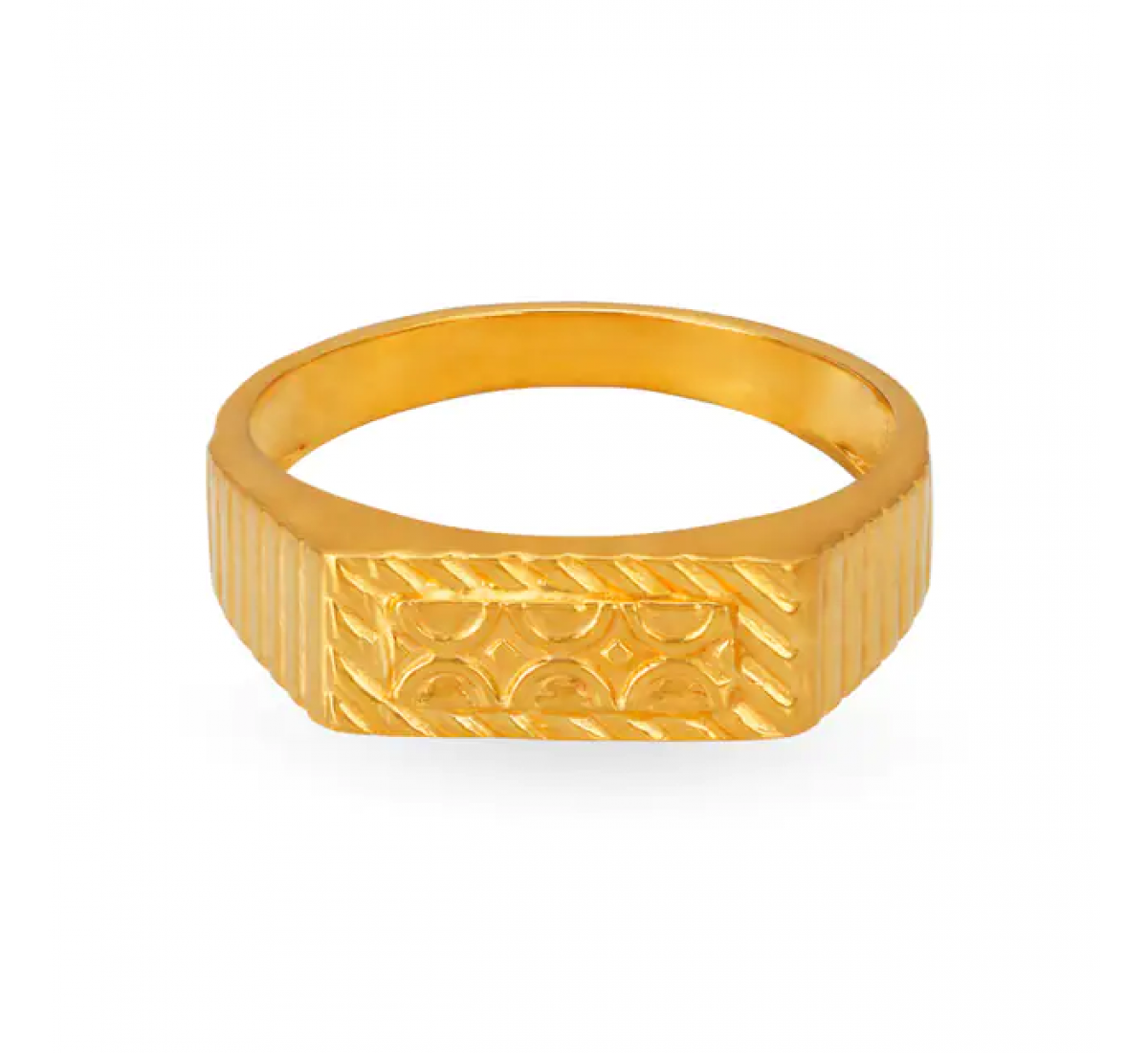 Rectangle Pattern Gold Ring