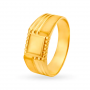 Gold Textured Square Ring