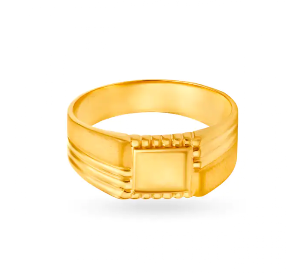 Gold Textured Square Ring