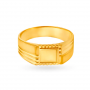 Gold Textured Square Ring