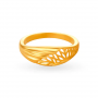 Debonair Carved Gold Ring