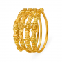 Four Band Carved Gold Ring