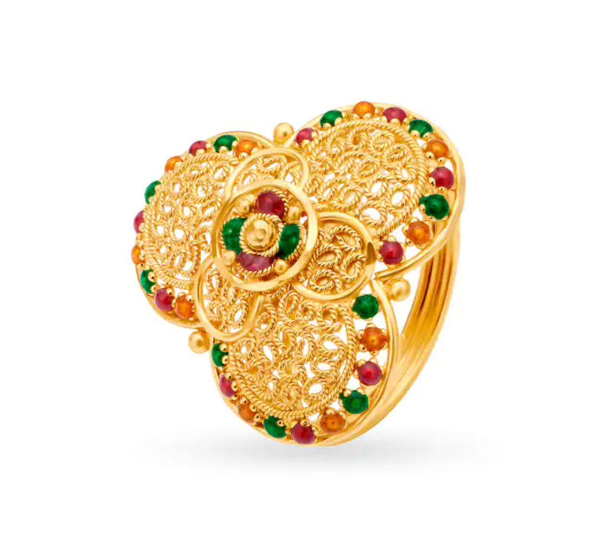 Ornate Gold Floral Ring