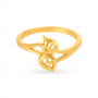 Charming Dual Leaf Gold Ring