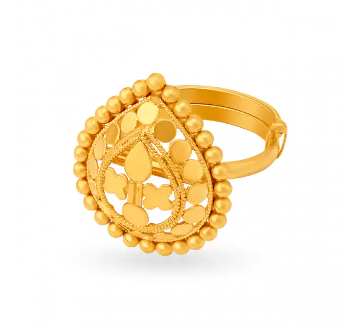 Elegant Mesh Paisley Gold Ring