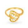 Leaf Motif Pattern Gold Ring