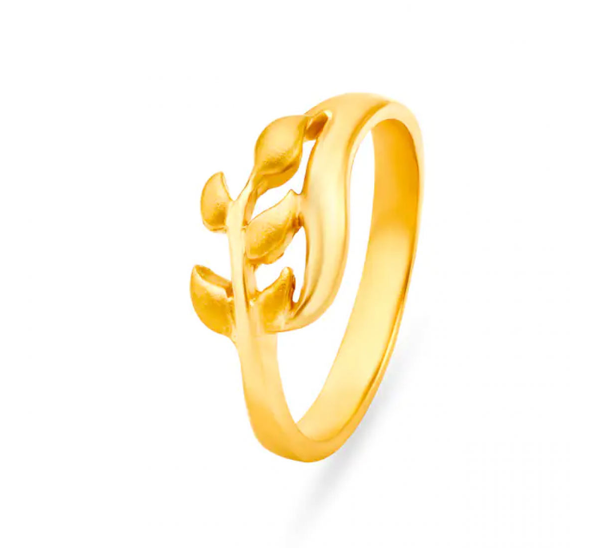 Splendid Leaf Sprig Gold Ring