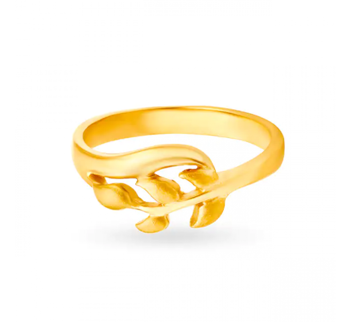 Splendid Leaf Sprig Gold Ring