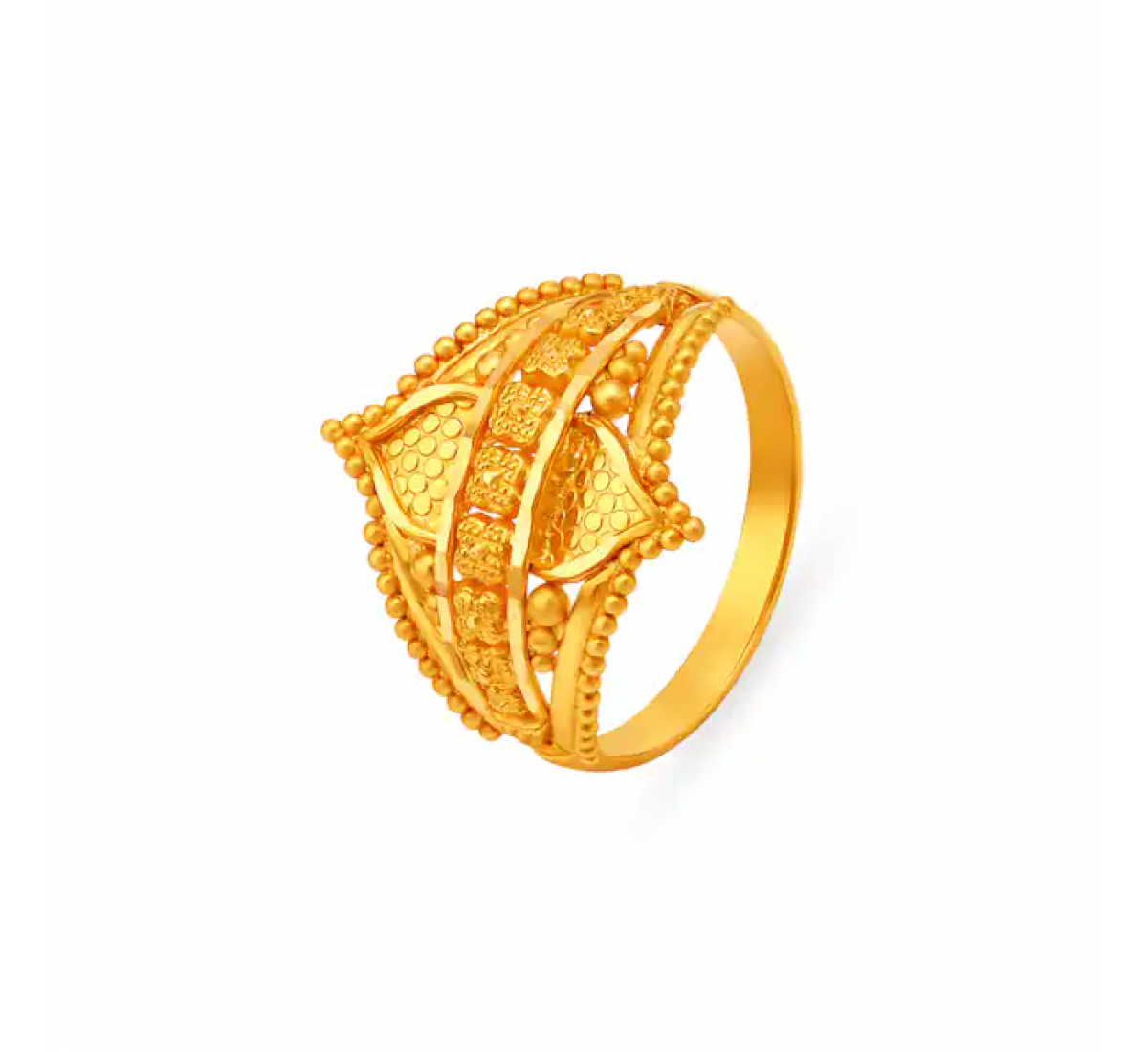 Ridged Traditional Gold Ring