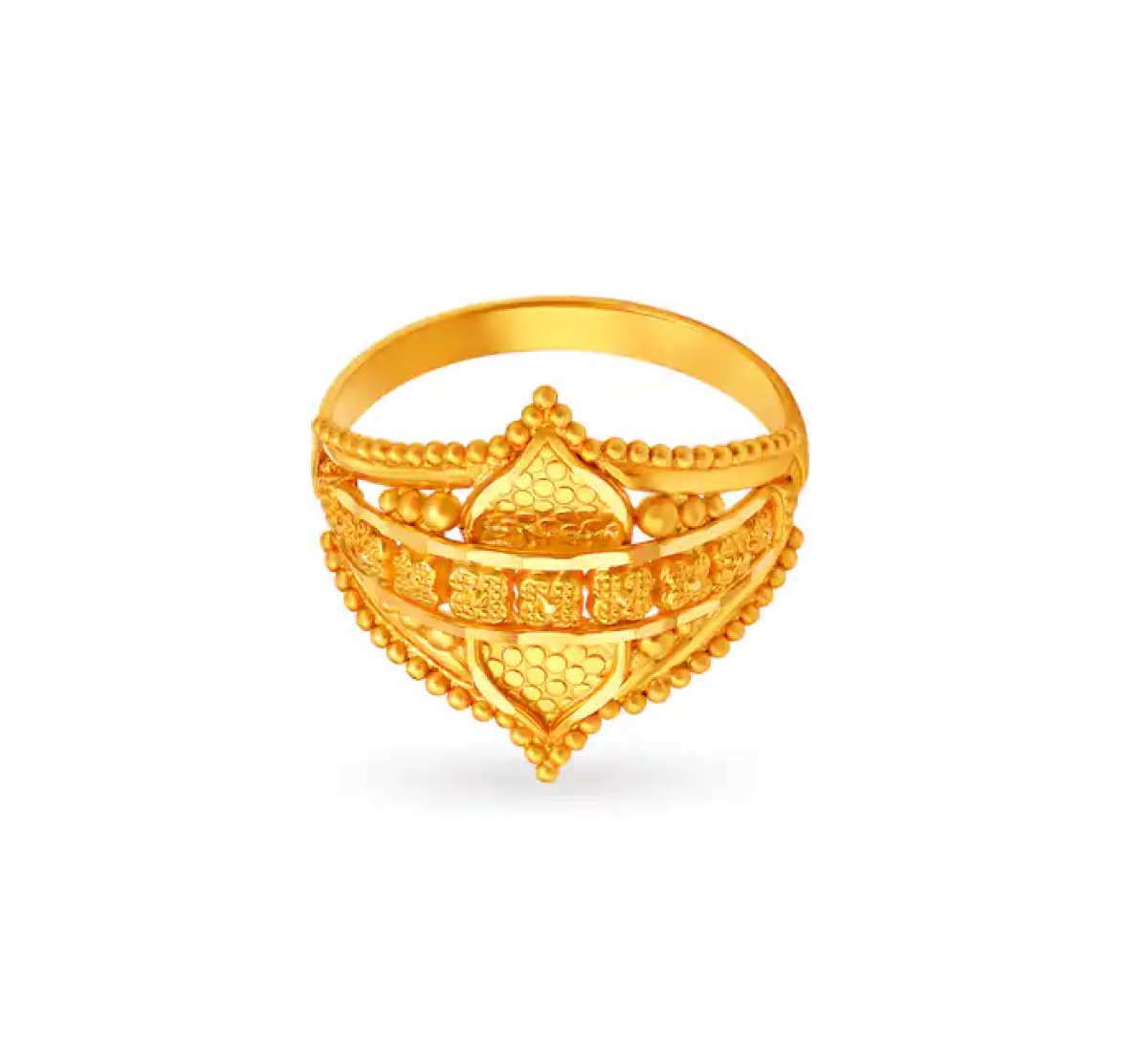 Ridged Traditional Gold Ring