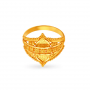 Ridged Traditional Gold Ring