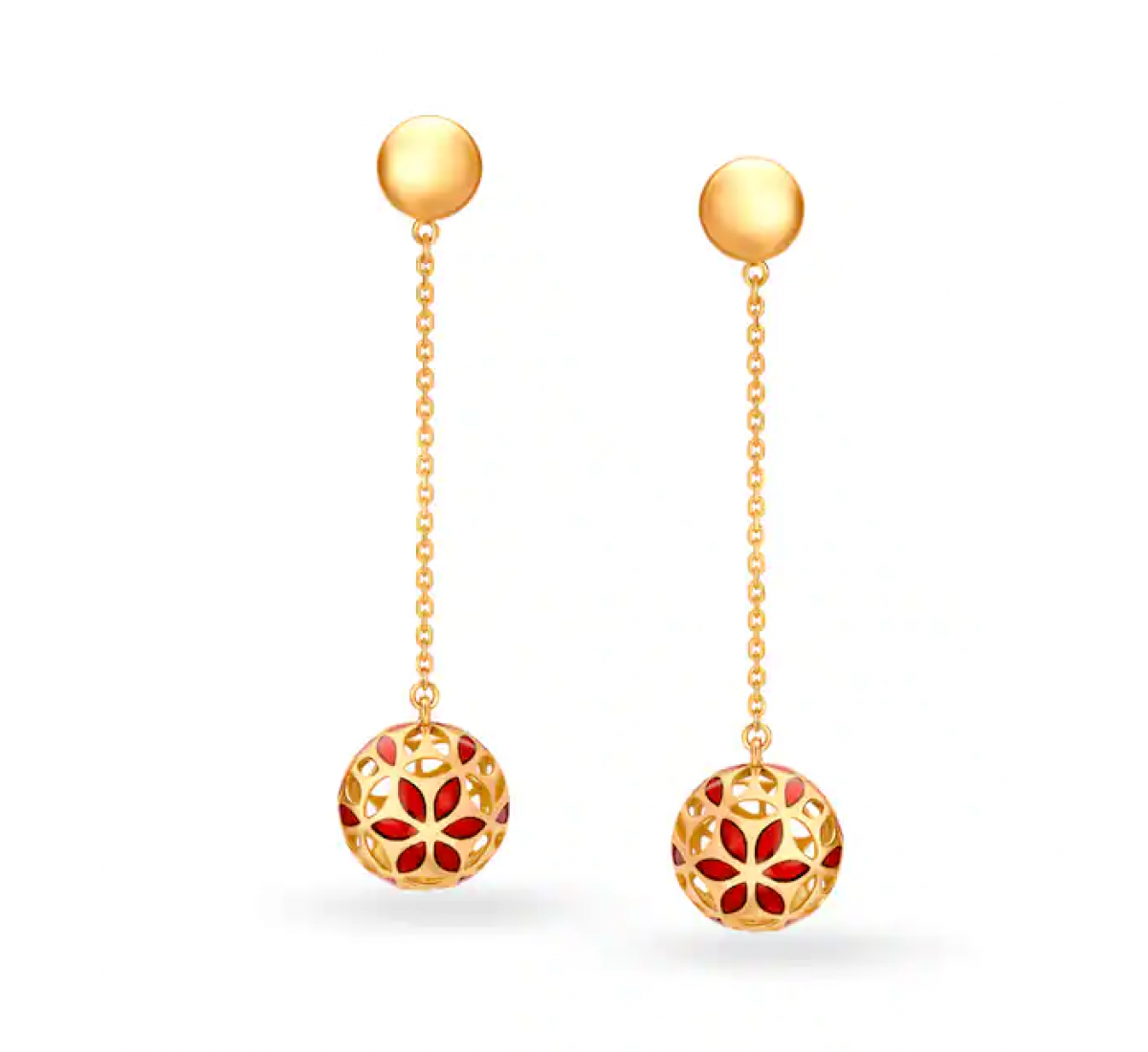 Omisha Long Drop Gold Earrings