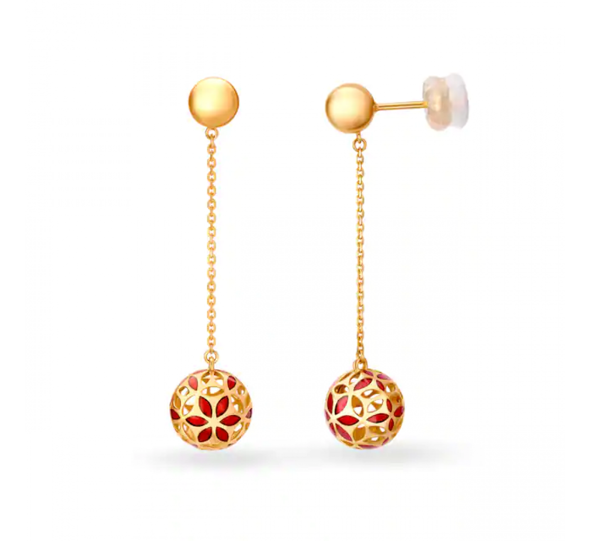 Omisha Long Drop Gold Earrings