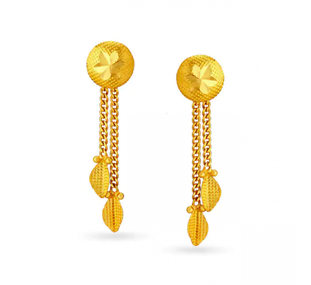 Sparkling Drop Gold Earrings