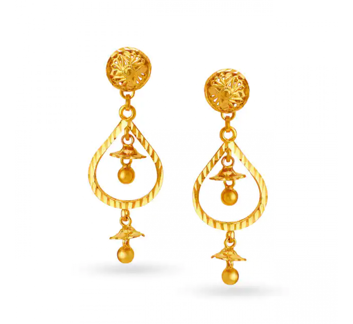 Traditional Gold Designer Jhumki Earrings (SJ_654) – Shining Jewel