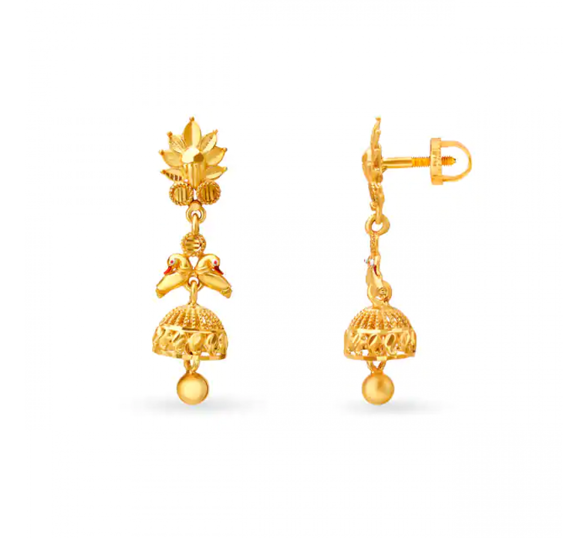 Incandescent Gold Swan Jhumkas