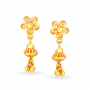 Jiya Floral Drop Gold Earrings