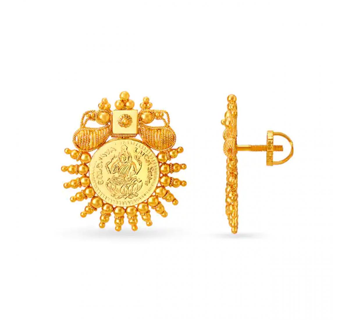 Temple Design Gold Stud