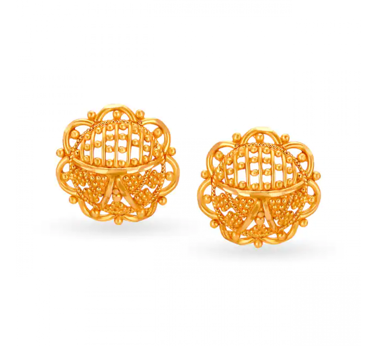 Ulric Gold Beaded Floral Studs