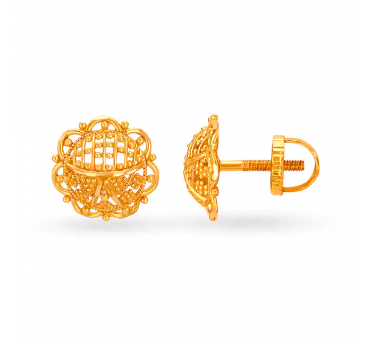 Ulric Gold Beaded Floral Studs