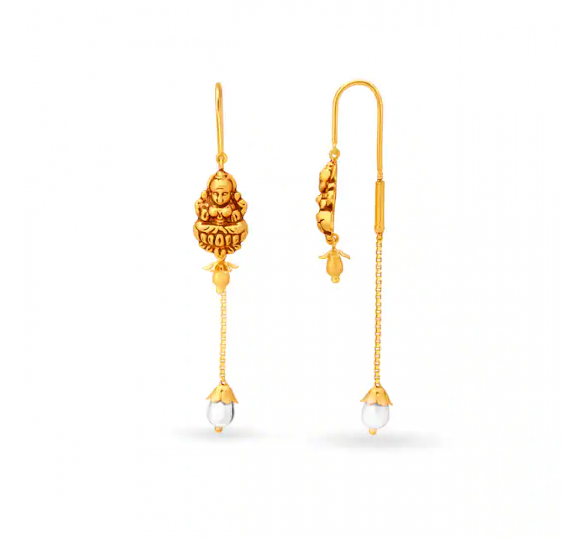 Devotional Deity Sui Dhaga Gold Earrings