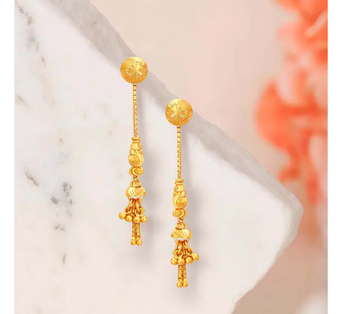 Bewitching Drop Gold Earrings