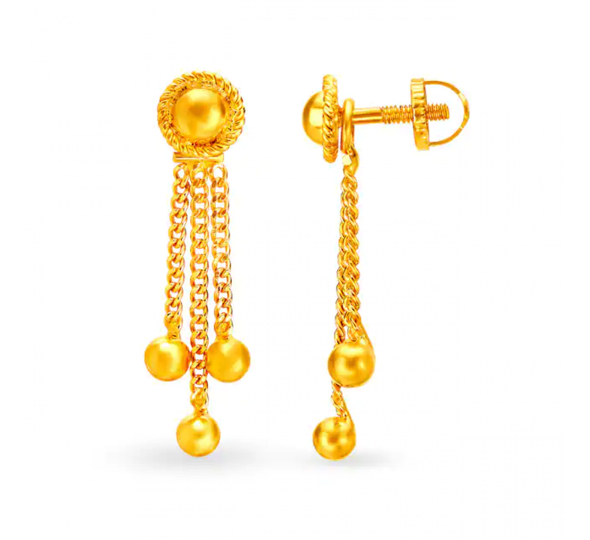 Xaray Drop Gold Earrings