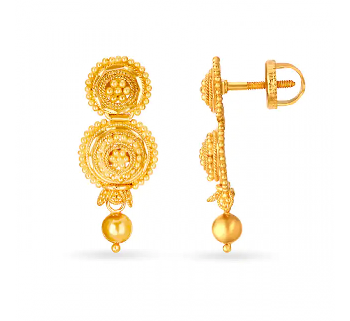 Lavish Drop Gold Earrings