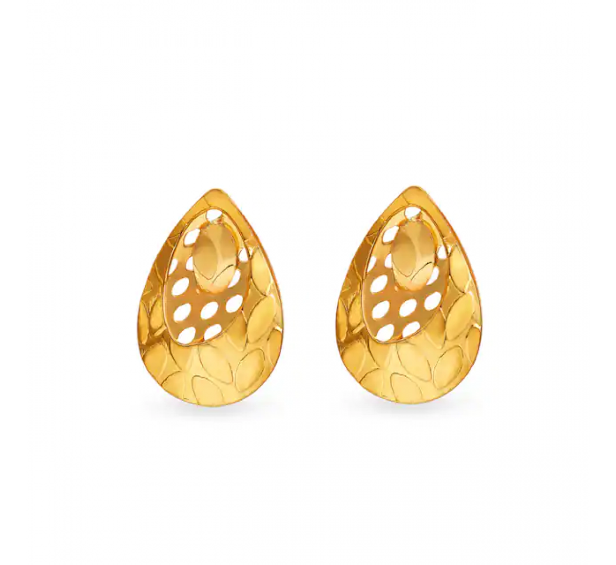 Gold Laser Cut Teardrop Stud