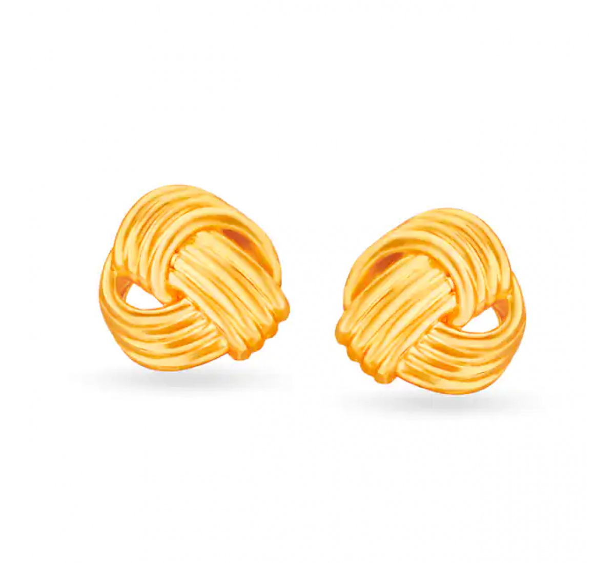 Sleek Gold Knotted Studs