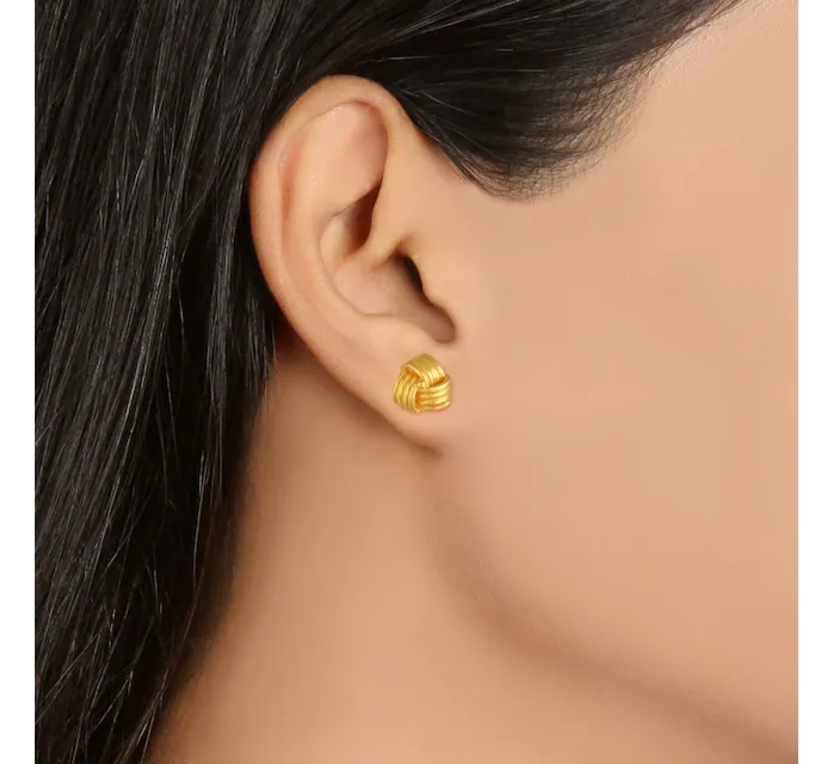 Sleek Gold Knotted Studs