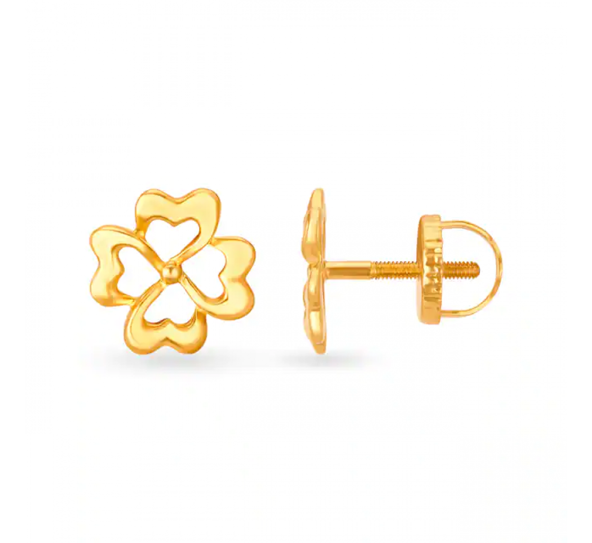 Graceful Floral Gold Stud