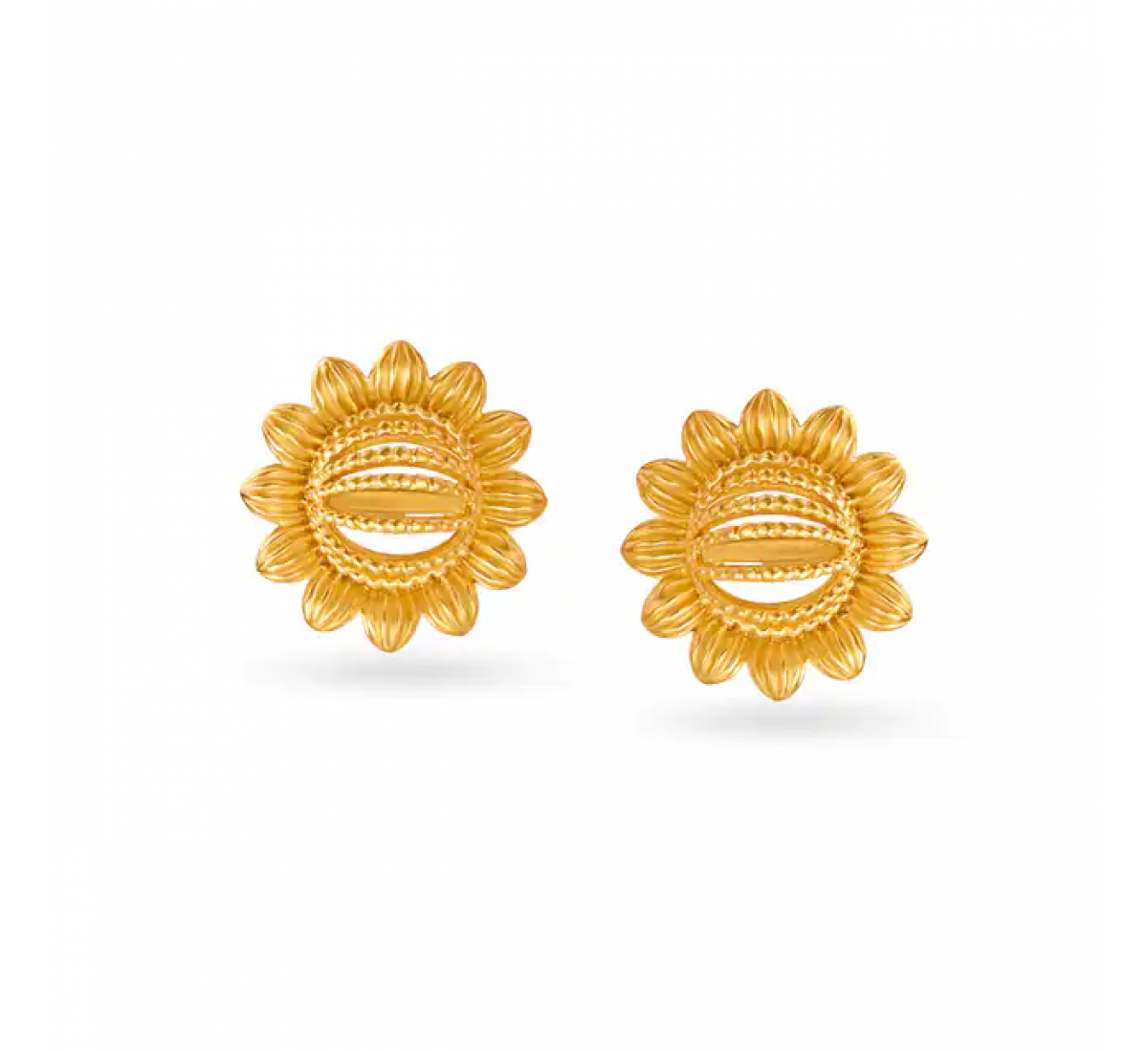 Opulent Floral Gold Stud