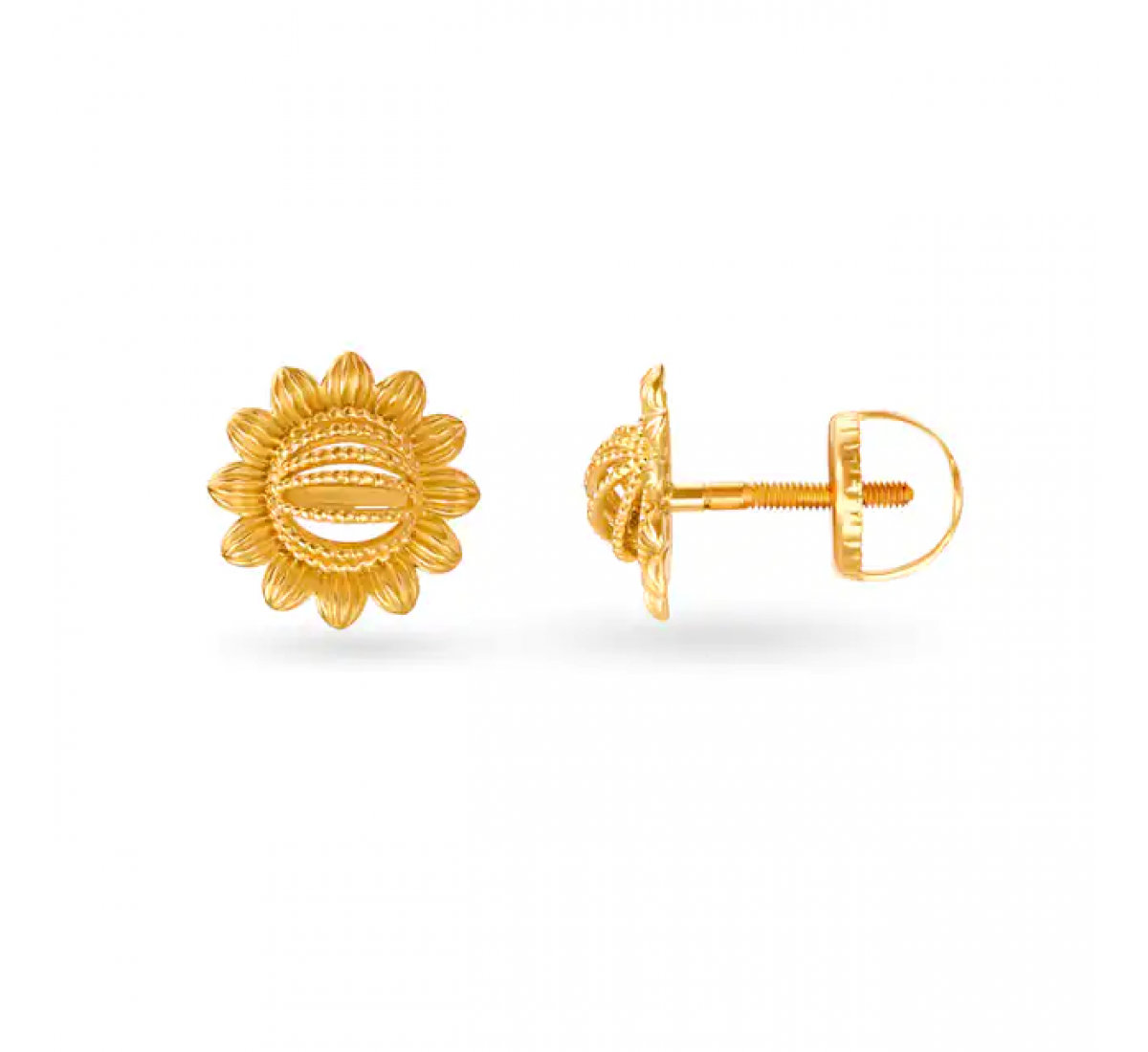 Opulent Floral Gold Stud