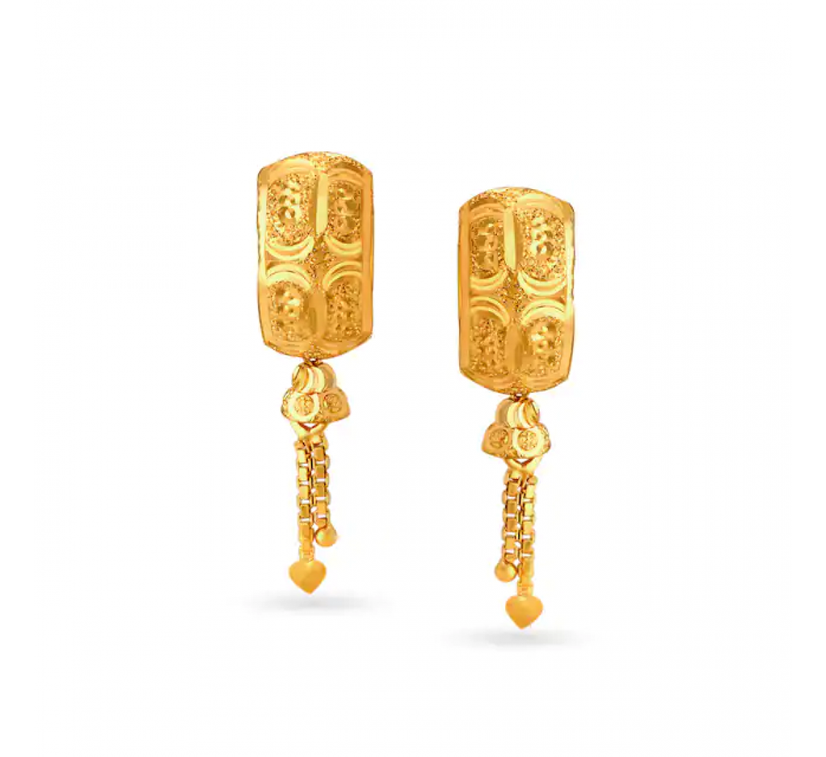 Elias Motif Drop Gold Earrings