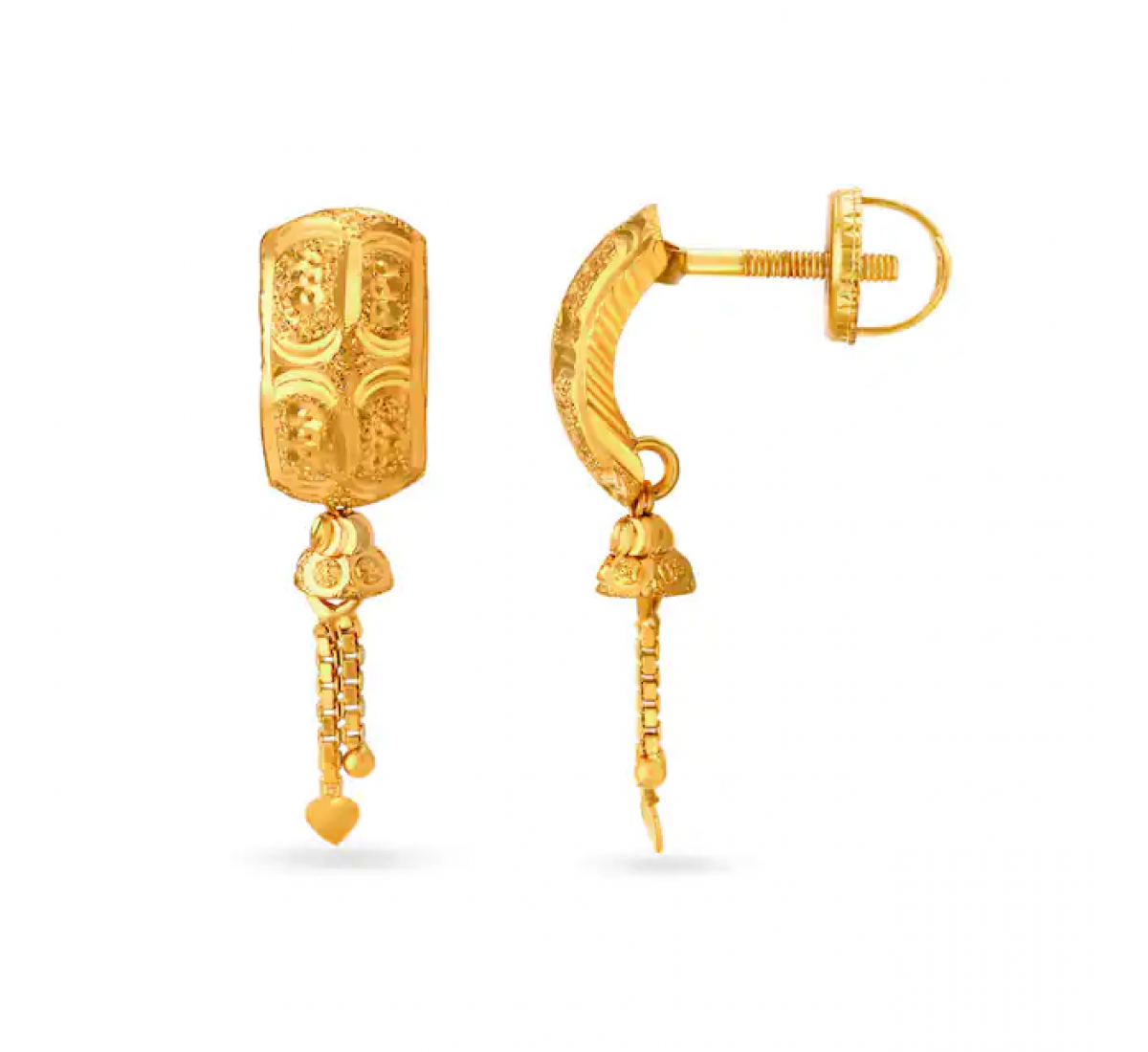 Elias Motif Drop Gold Earrings