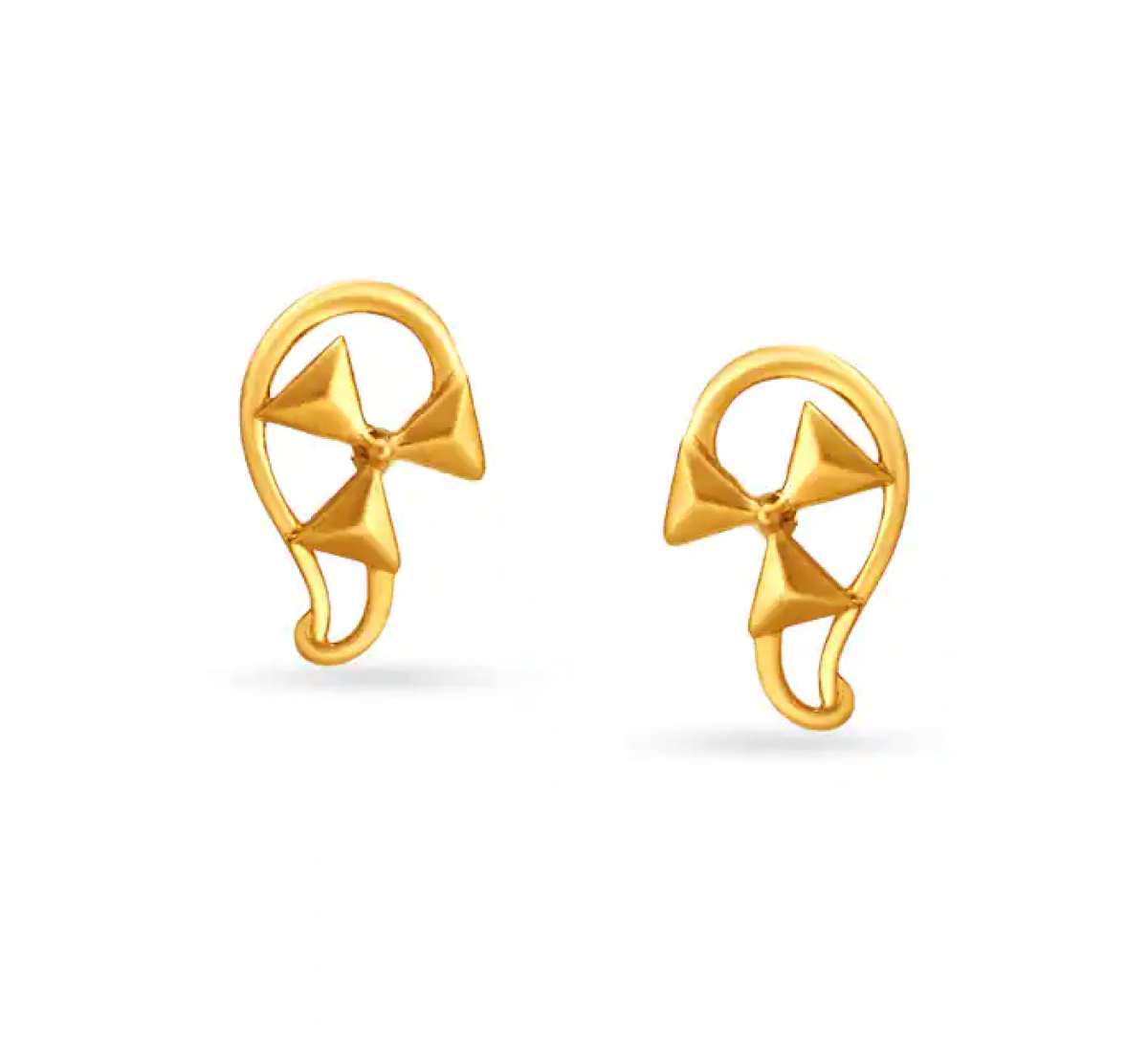 Graceful Wheel Motif Gold Stud