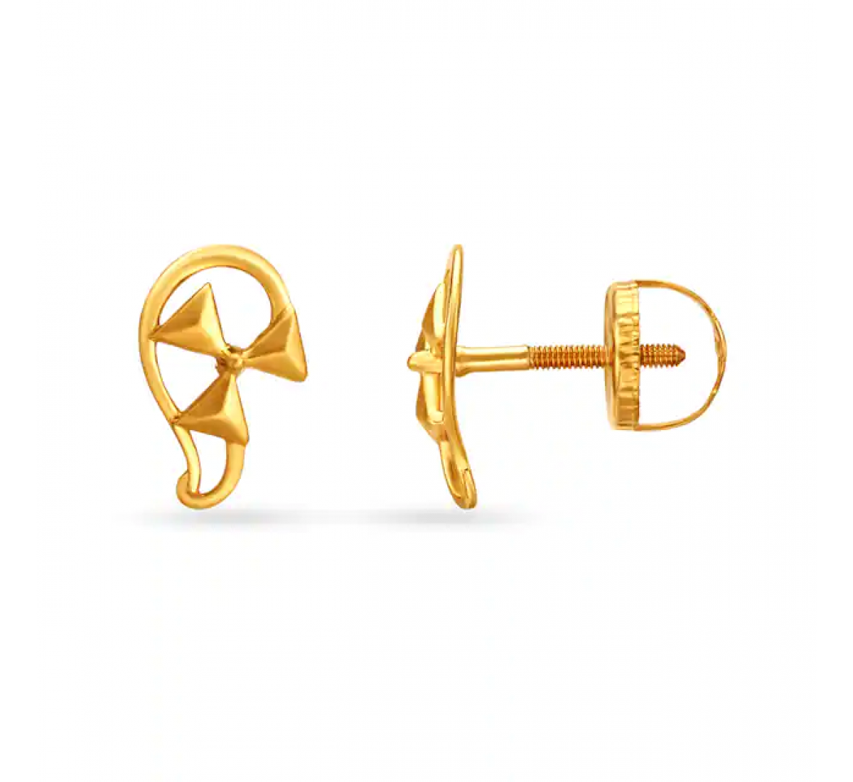 Graceful Wheel Motif Gold Stud