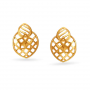 Floral Motif Gold Stud