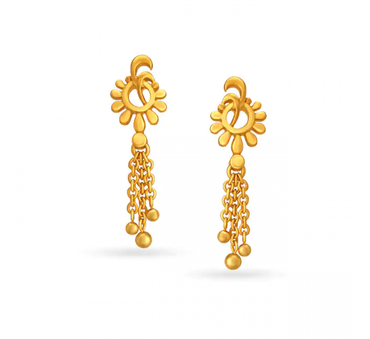 Aria Floral Drop Gold Earrings